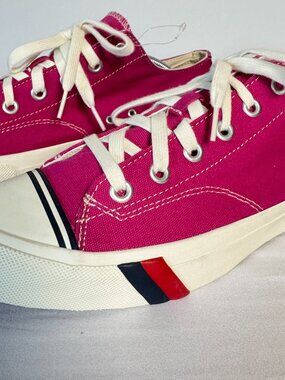 Women's 12 Pro Keds Royal Lo Canvas Sneakers in Hot Pink Fuchsia Low Top Shoes